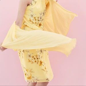 NEW 🧣 WHBM Limoncello Wrap with dainty gold studs